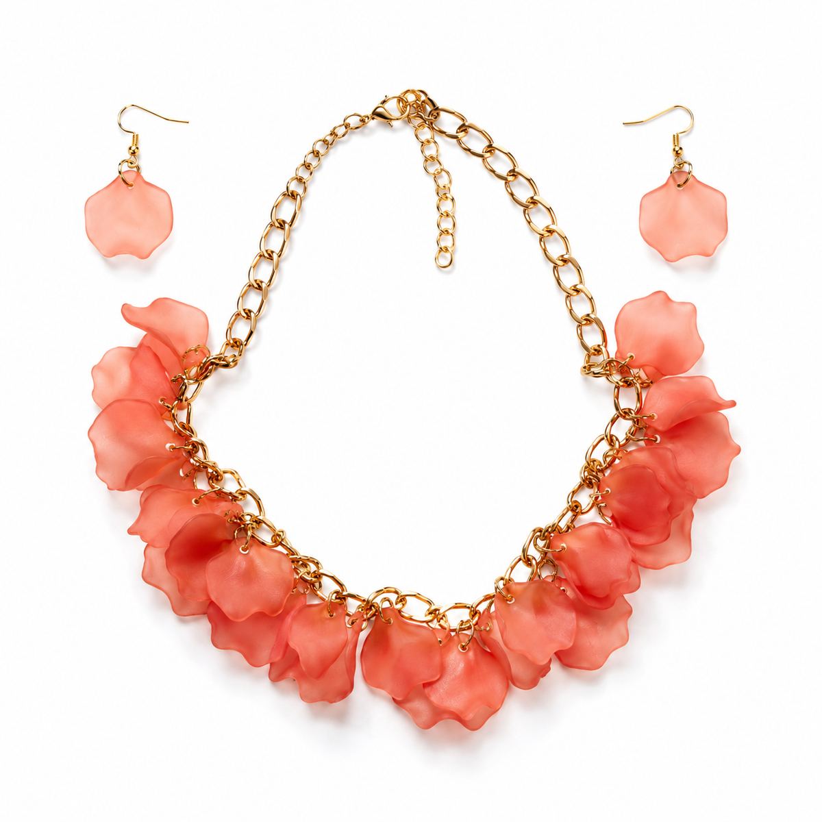 Narangi Kali | Floral Statement Necklace & Earrings Set