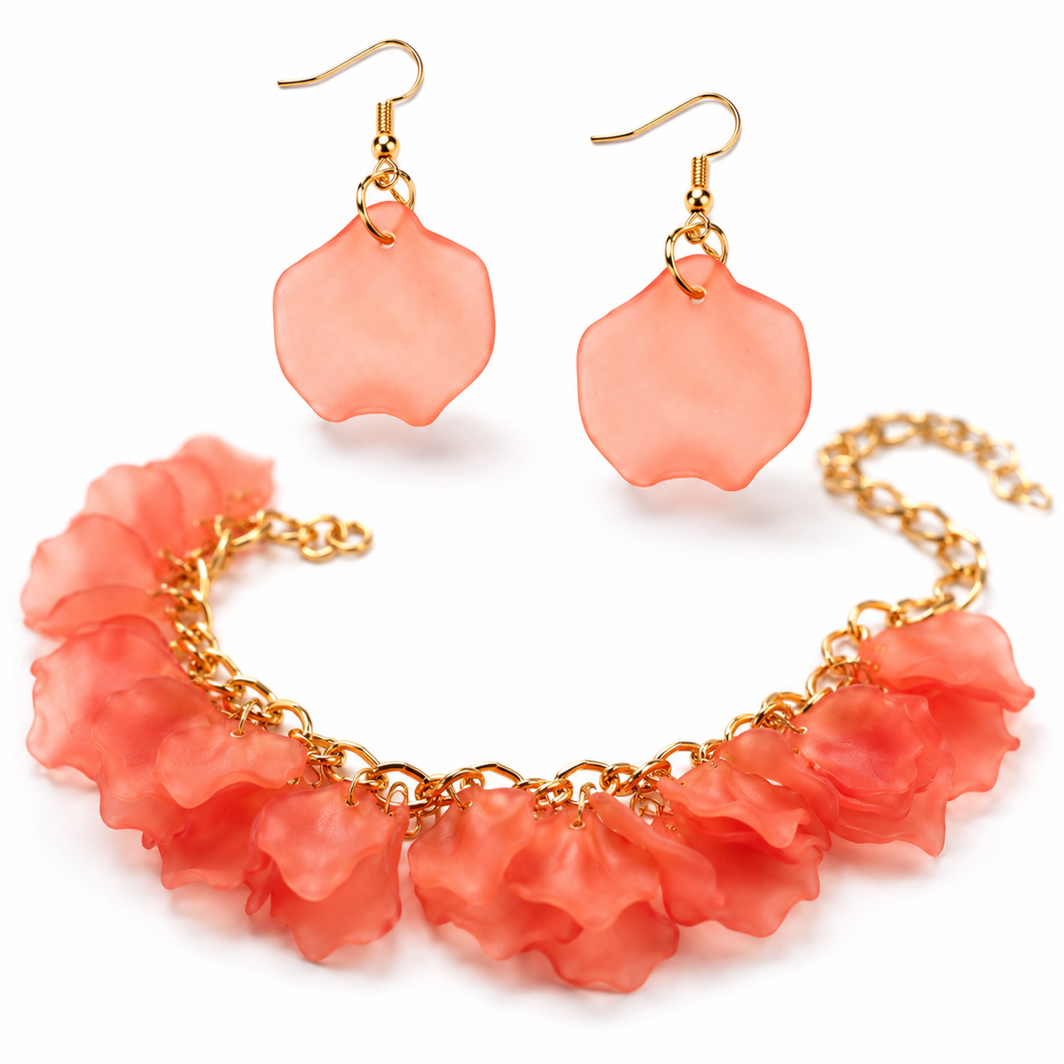 Narangi Kali | Floral Statement Necklace & Earrings Set