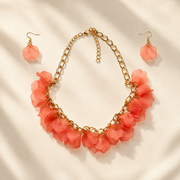 Narangi Kali | Floral Statement Necklace & Earrings Set