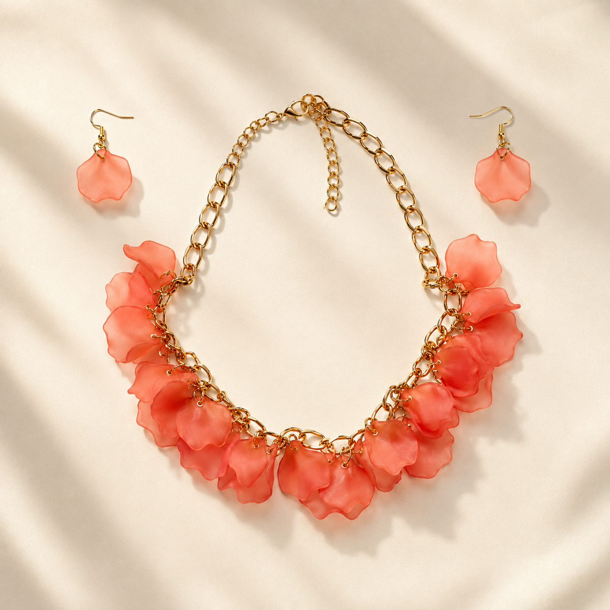 Narangi Kali | Floral Statement Necklace & Earrings Set