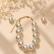 Mastane Moti | Chunky Pearl Necklace & Earrings Set