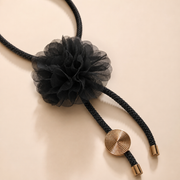 Kaali Ghata | Black Floral Lariat Statement Necklace
