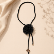 Kaali Ghata | Black Floral Lariat Statement Necklace