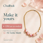 Sonpari | Pink Peach Marbled Bead Necklace Set